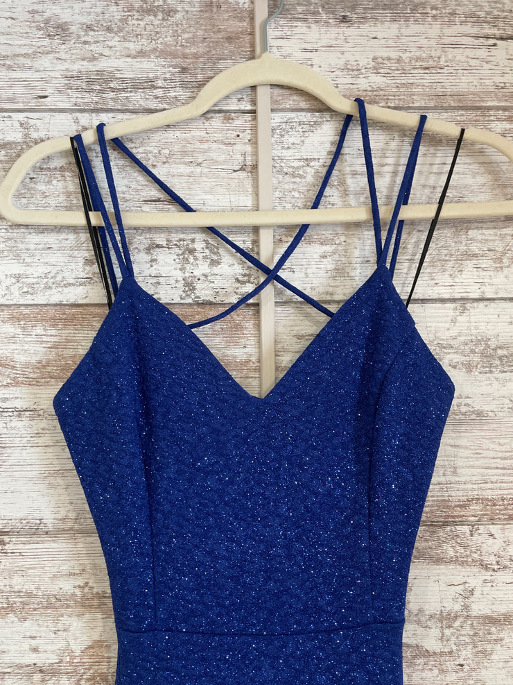 ROYAL BLUE SPARKLY LONG DRESS