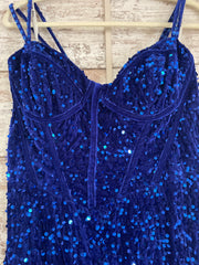 ROYAL BLUE SEQUIN MERMAID GOWN