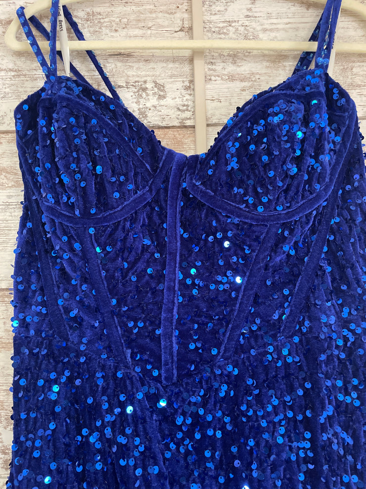 ROYAL BLUE SEQUIN MERMAID GOWN