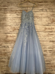 BLUE/FLORAL A LINE GOWN