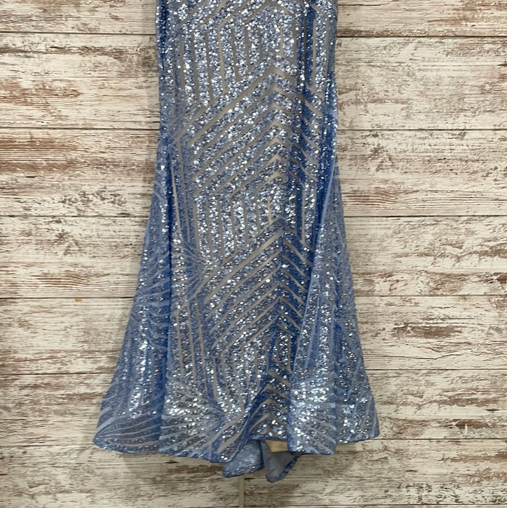 BLUE SPARKLY MERMAID GOWN
