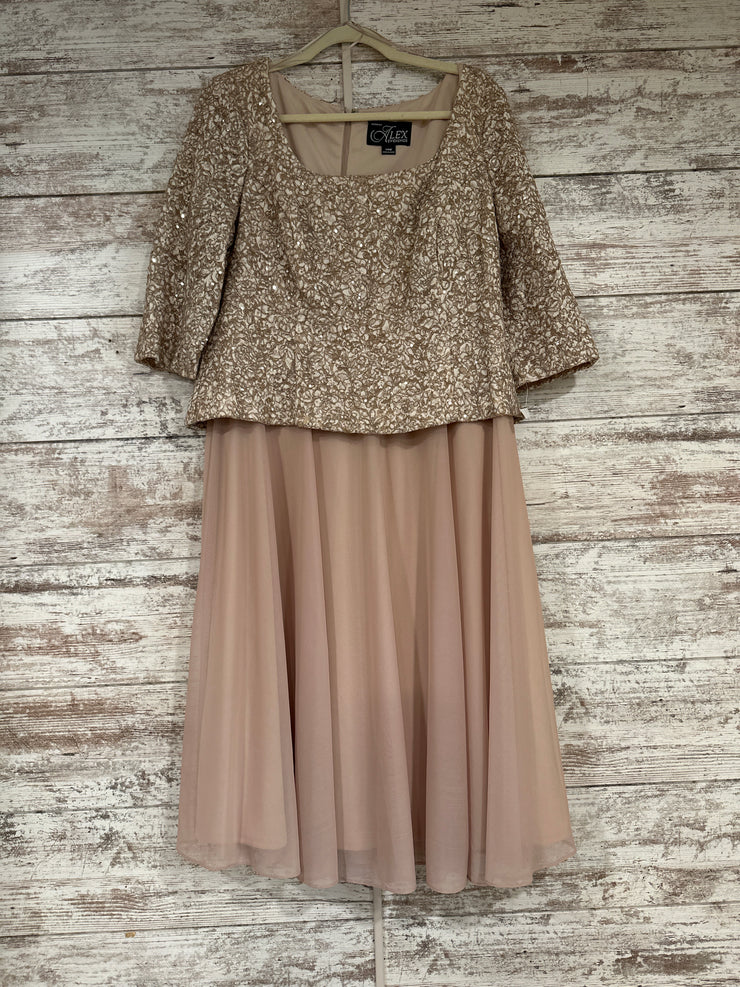 TAN SPARKLY TOP MIDI DRESS-NEW