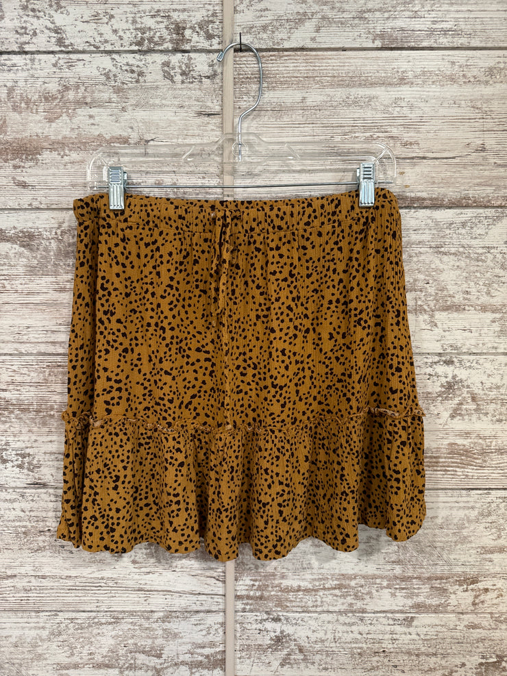 TAN/BLACK ANIMAL PRINT SKIRT