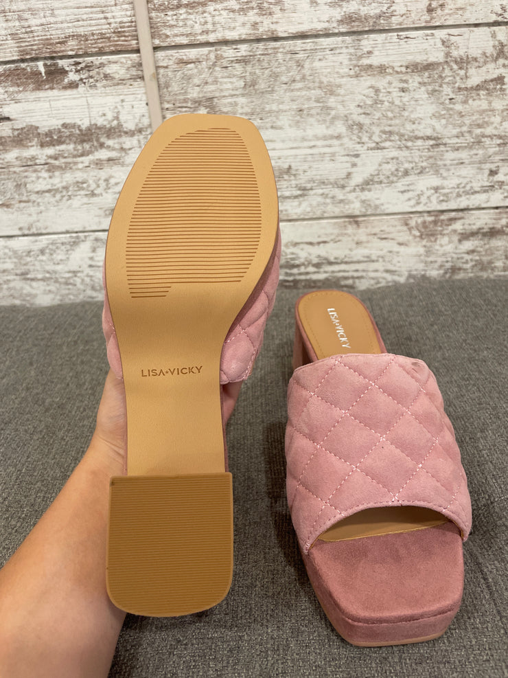 PINK QUILTED SANDALS (NEW) $99