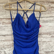 ROYAL BLUE LONG EVENING GOWN
