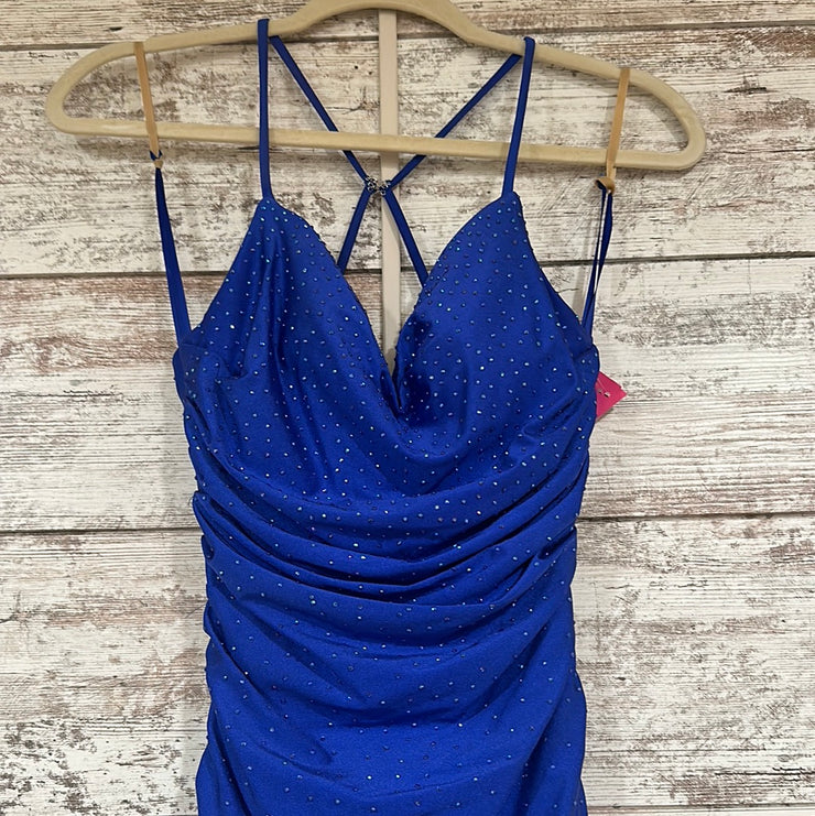 ROYAL BLUE LONG EVENING GOWN