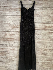 BLACK SPARKLY LONG DRESS