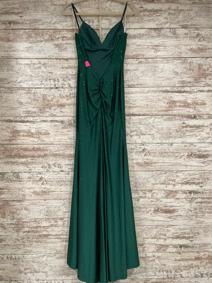 GREEN HOT STONE LONG DRESS