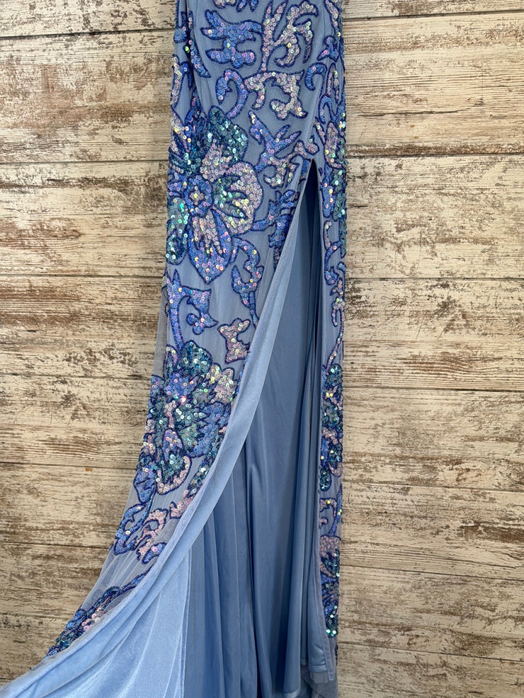 BLUE/PINK SEQUIN LONG DRESS