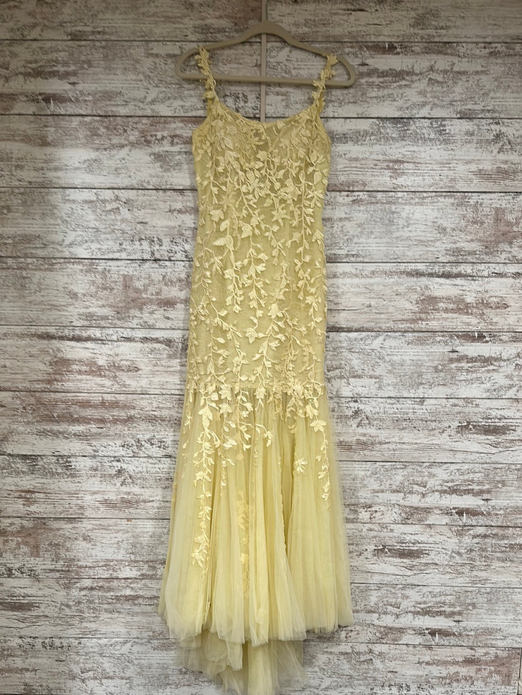 YELLOW/FLORAL MERMAID GOWN