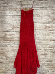 RED SPARKLY LACE MERMAID GOWN