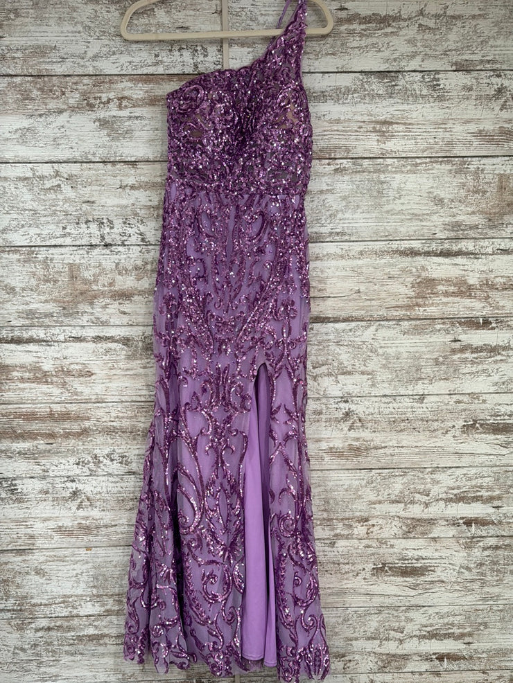 PURPLE SPARKLY LONG DRESS