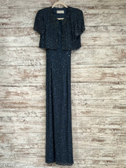 BLUE FULL SEQUIN 2 PC. LONG DR