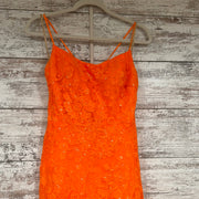 ORANGE/FLORAL MERMAID GOWN