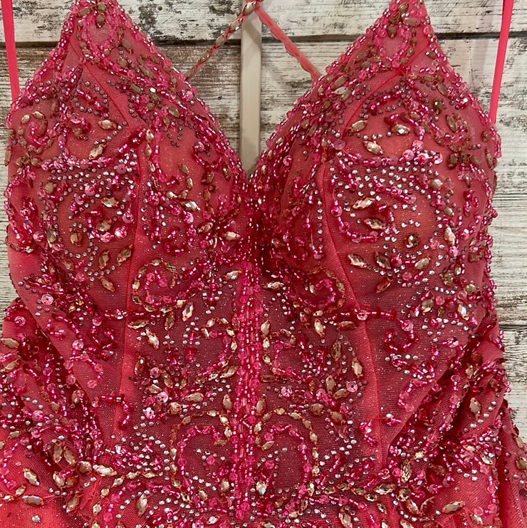 PINK SPARKLY A LINE GOWN
