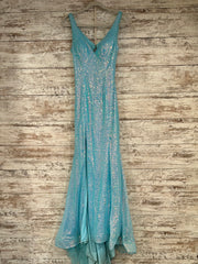 BLUE SPARKLY SEQUIN LONG DRESS