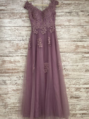 LAVENDER/FLORAL A LINE GOWN