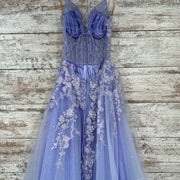 LAVENDER SPARKLY A LINE GOWN