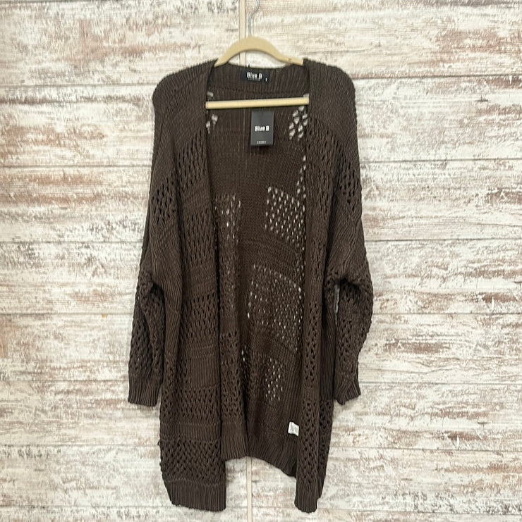 BROWN LONG OPEN CARDIGAN-NEW