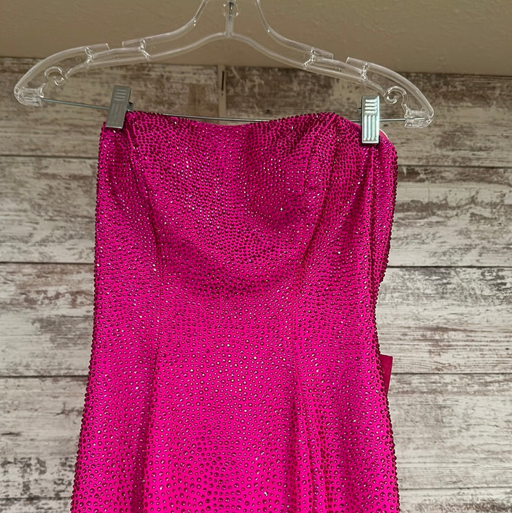 PINK SPARKLY LONG EVENING GOWN