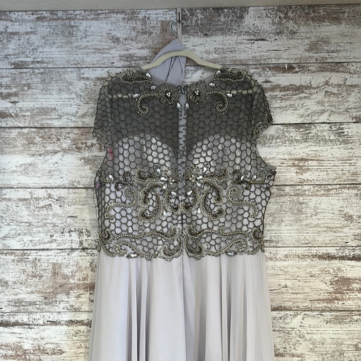 GRAY BEADED TOP LONG DRESS$849