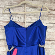 ROYAL BLUE A LINE GOWN