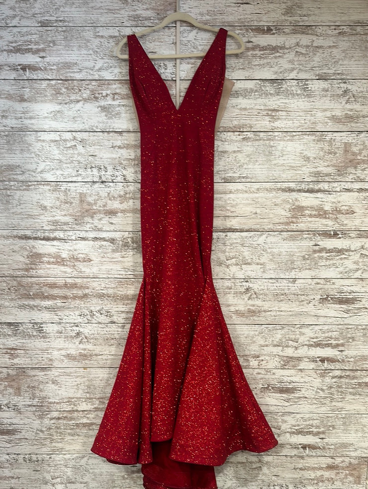 RED SPARKLY MERMAID GOWN