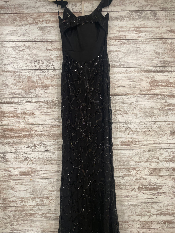 BLACK SPARKLY LONG DRESS
