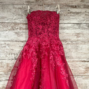 PINK/FLORAL A LINE GOWN