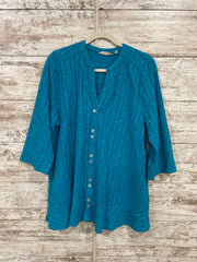 TEAL BUTTON UP TUNIC $79