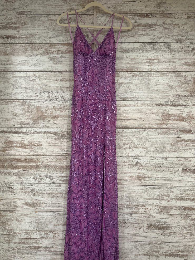 PURPLE SPARKLY LONG DRESS -NEW