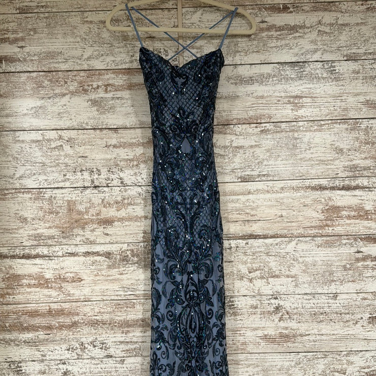 BLUE SPARKLY LONG DRESS