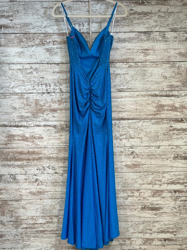 TEAL SPARKLY LONG EVENING GOWN