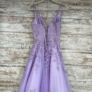LAVENDER/FLORAL A LINE GOWN