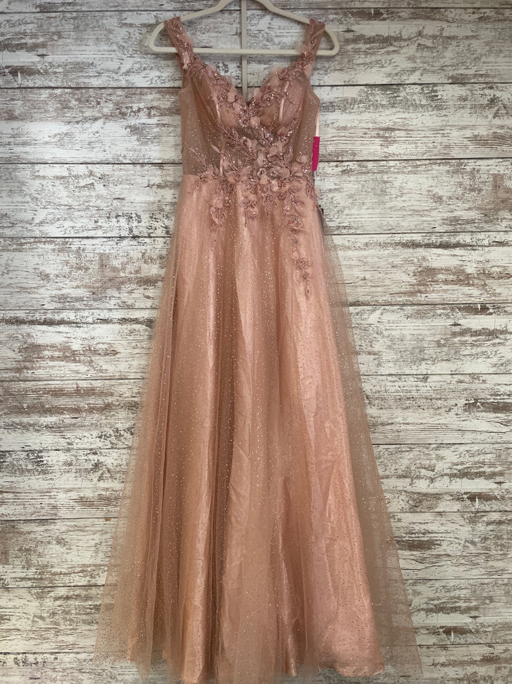 BLUSH SPARKLY A LINE GOWN -NEW