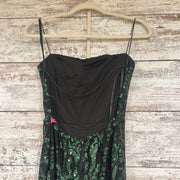 GREEN SEQUIN LONG EVENING GOWN