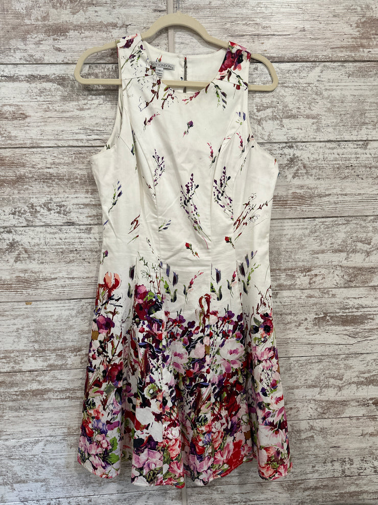 WHITE/FLORAL MIDI DRESS