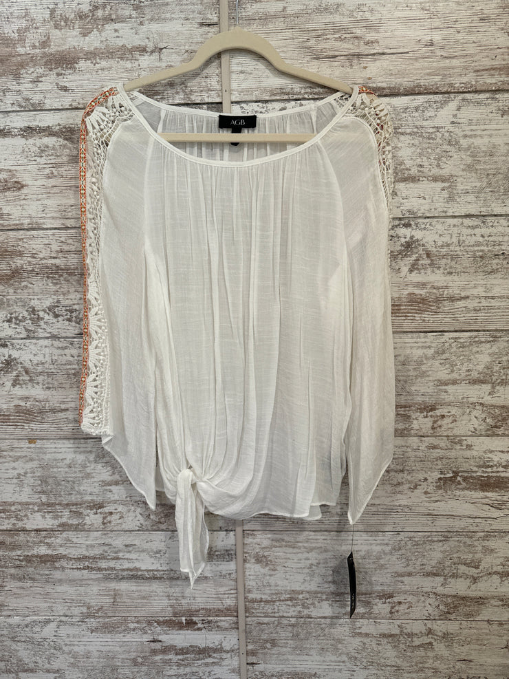 WHITE LONG SLEEVE TOP-NEW $56