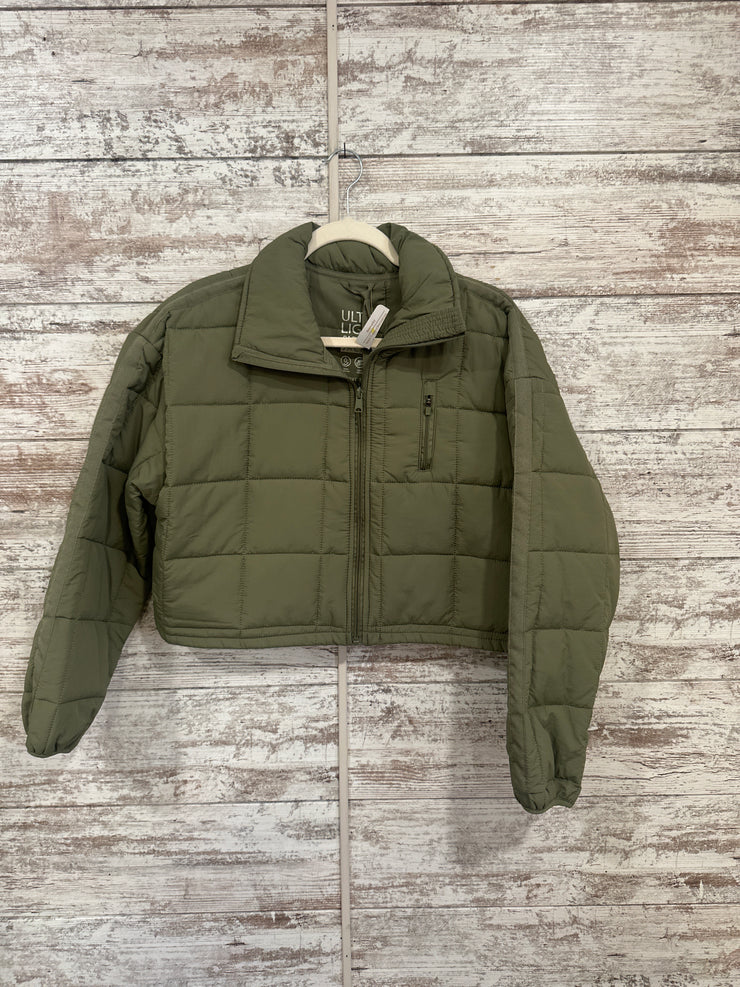 GREEN QUILTED CROP COAT (NEW)