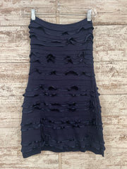 NAVY RUFFLED SHORT DRESS