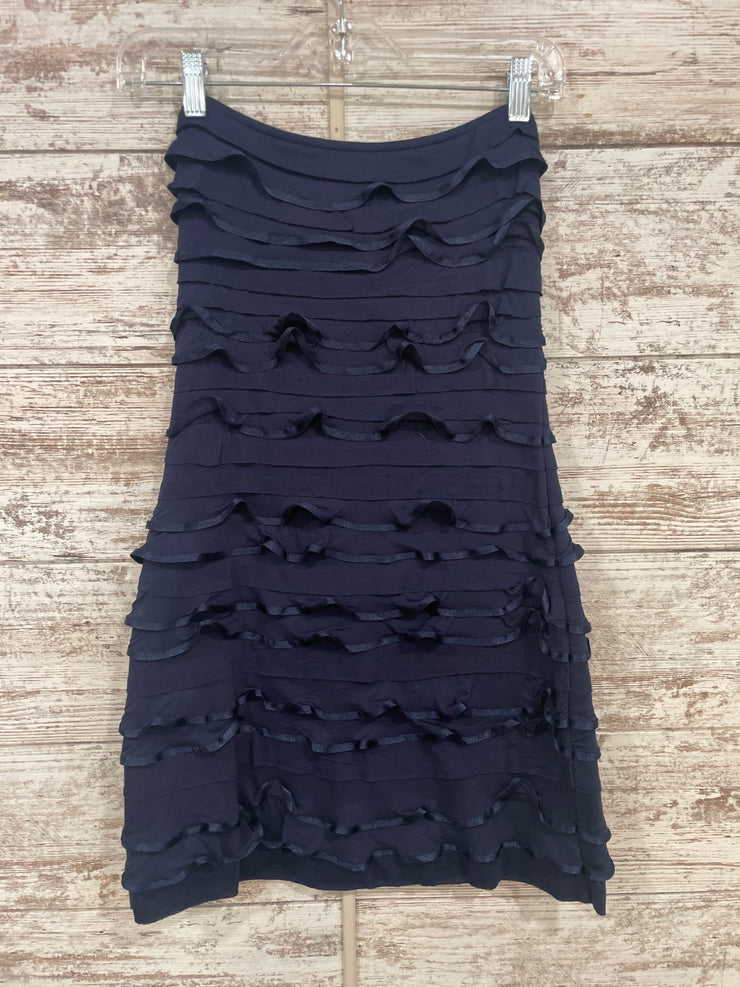 NAVY RUFFLED SHORT DRESS