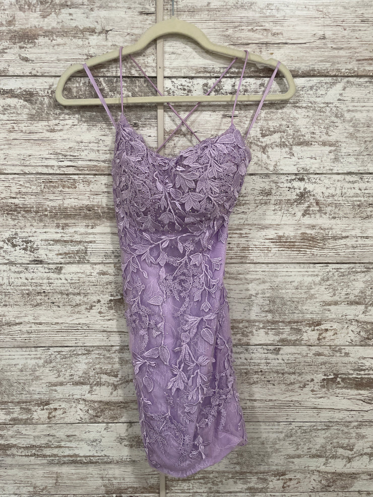 LAVENDER/FLORAL SHORT DRESS