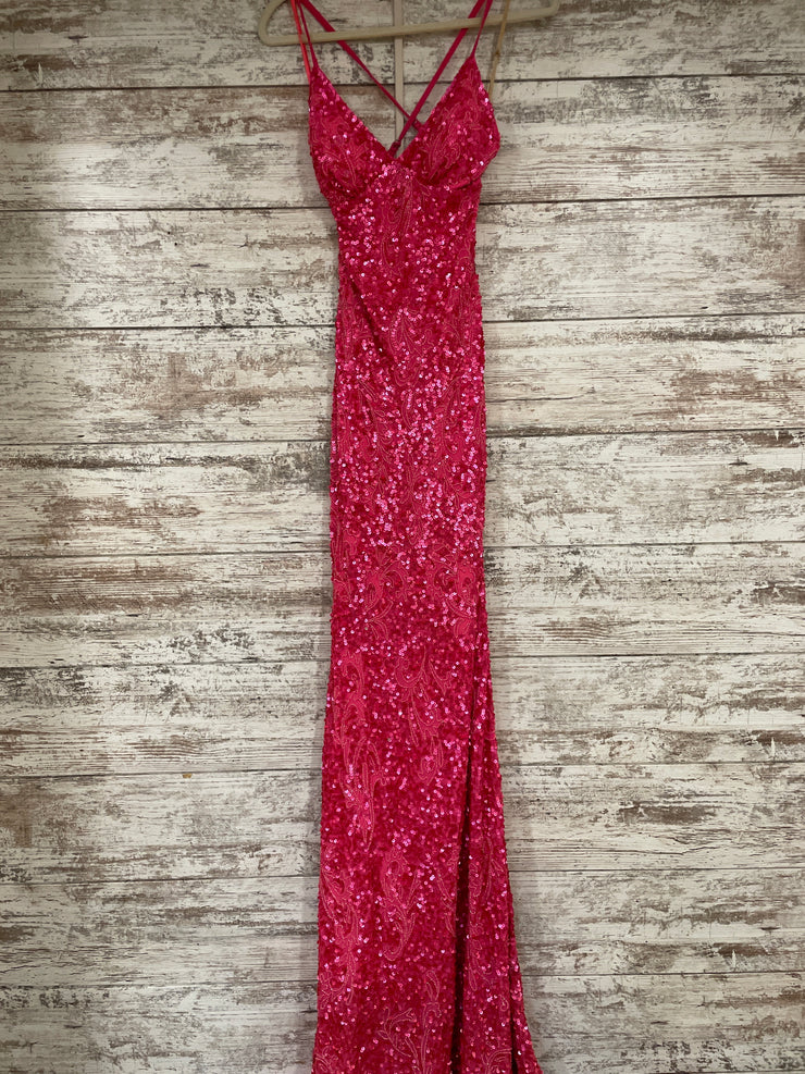 PINK FULL SEQUIN LONG DRESS