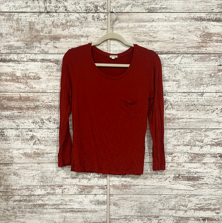 RUST COLORED LONG SLEEVE TOP