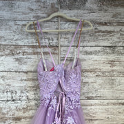 LAVENDER/FLORAL A LINE GOWN