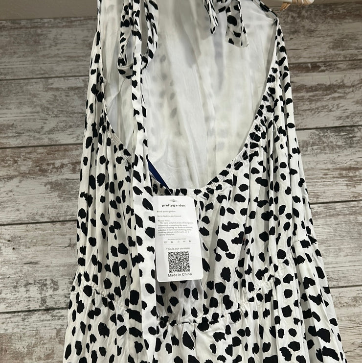 BLACK/WHITE COTTON DRESS-NEW