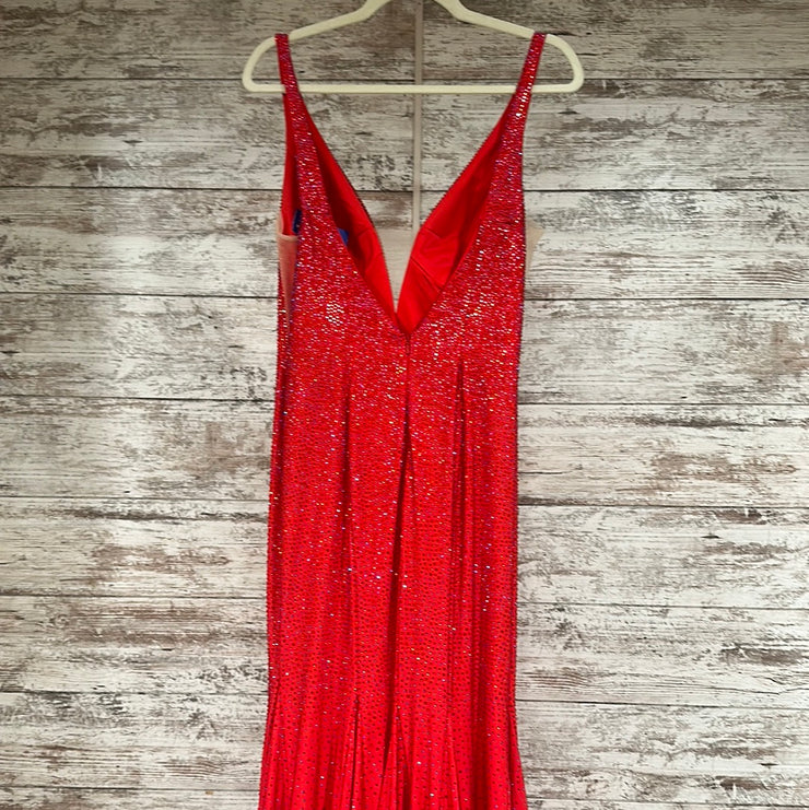 RED SPARKLY LONG EVENING GOWN