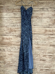 BLUE FULL SEQUIN LONG DRESS