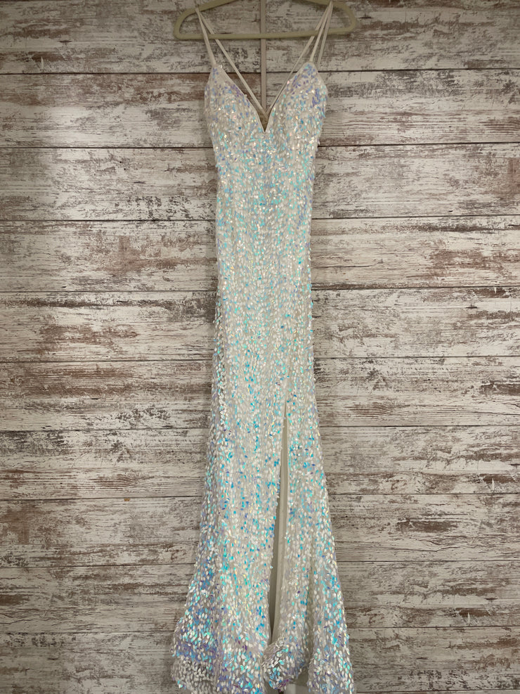 WHITE/COLORFUL LONG DRESS
