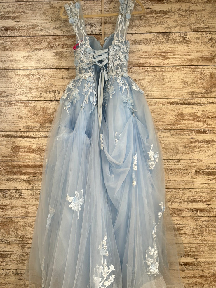 BLUE/FLORAL PRINCESS GOWN